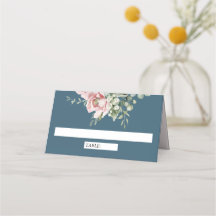 Blush Pink Floral Eucalyptus Dusty Blue Wedding