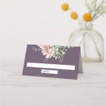 Blush Pink Floral Eucalyptus Dusty Purple Wedding
