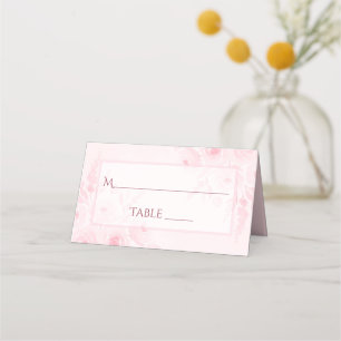 Cartão De Mesa Blush Rosa Boho Floral Elegante Casamento Write-In