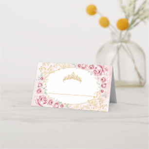 Cartão De Mesa Blush Rosa Dourado Quinceanera