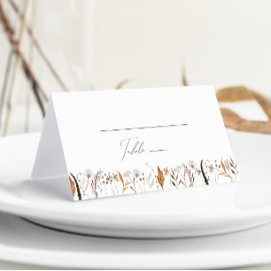 Cartão De Mesa Boho Autumn Wildflower Dobrado