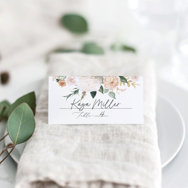 Cartão De Mesa Boho Blooms Modern Floral Wedding (Criador carregado)