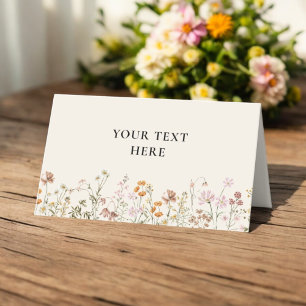 Cartão De Mesa Boho Chic Wildflower Wedding