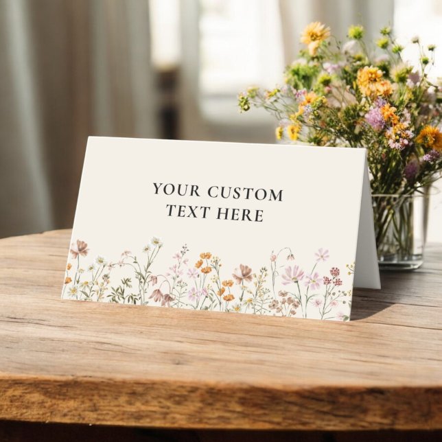 Cartão De Mesa Boho Chic Wildflower Wedding (Criador carregado)