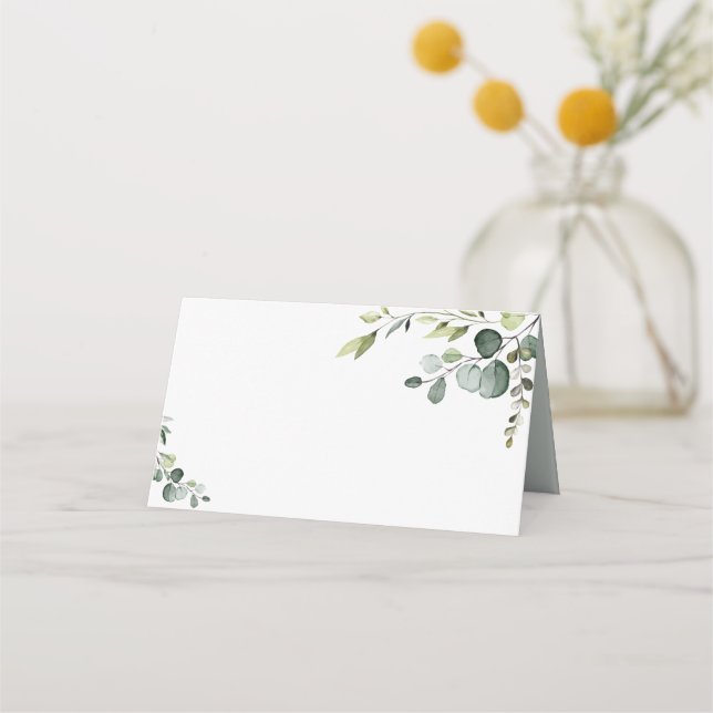 Cartão De Mesa Boho Eucalyptus Greenery Wedding Play Card (Frente)