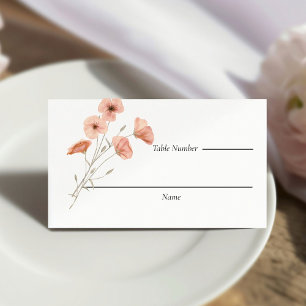 Cartão De Mesa Boho Orange Poppy Flower casamento