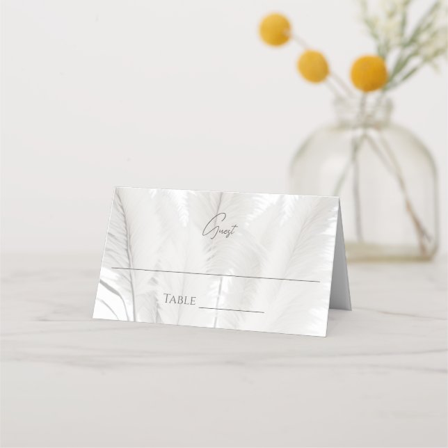 Cartão De Mesa Boho Pampas Grass Wedding (Frente)