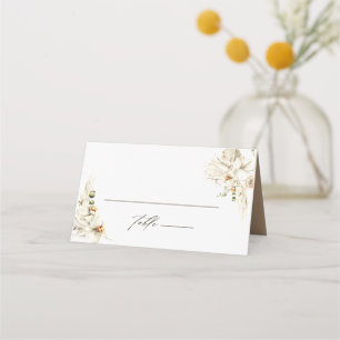 Cartão De Mesa Boho Pampas Orquídea Floral Casamento