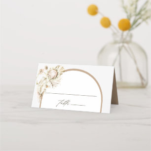 Cartão De Mesa Boho Protea Pampas Grass Casamento Floral