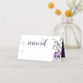 Cartão De Mesa Boho Purple Floral Casamento Reservado