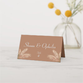 Cartão De Mesa Boho Rustic Terthy Brown Wedding Play Card