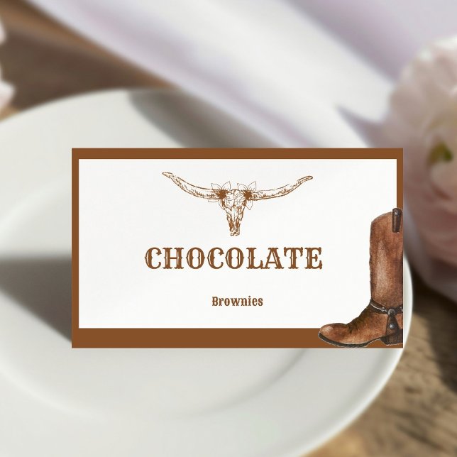 Cartão De Mesa Boho Western Cowboy Buffet Mini cupcake (Criador carregado)