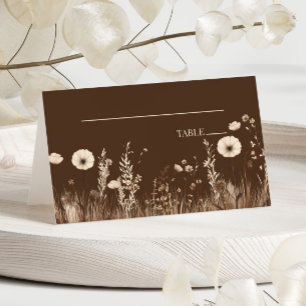 Cartão De Mesa Boho Wildflower Flowers Floral Casamento