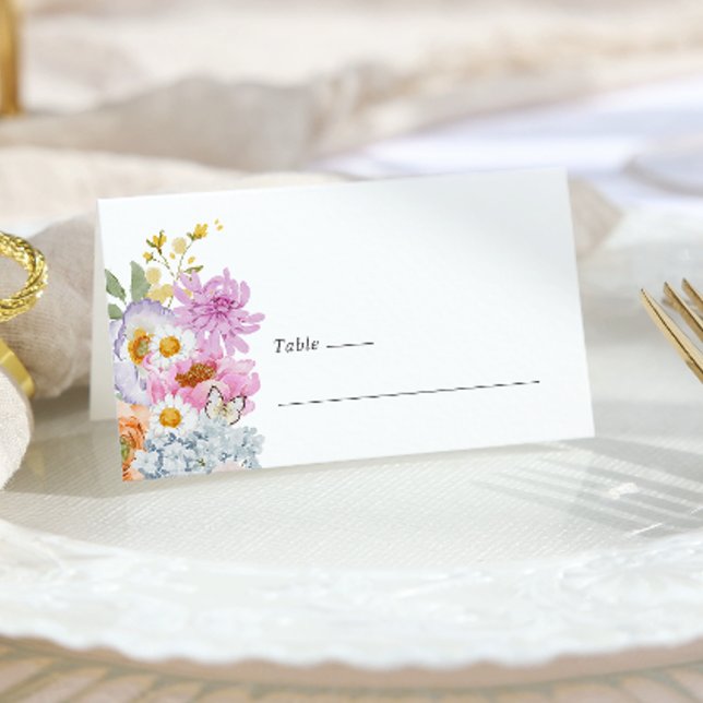 Cartão De Mesa Bold Bright Floral (Bold Bright Floral Place Card by Painted Paperie
)