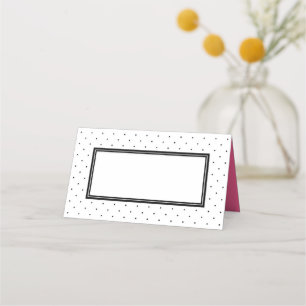 Cartão De Mesa Bolinhas preto e branco moderno com cor-de-rosa