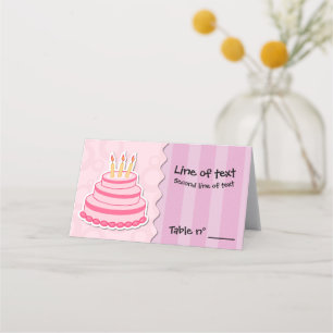 Cartão De Mesa Bolo de aniversário