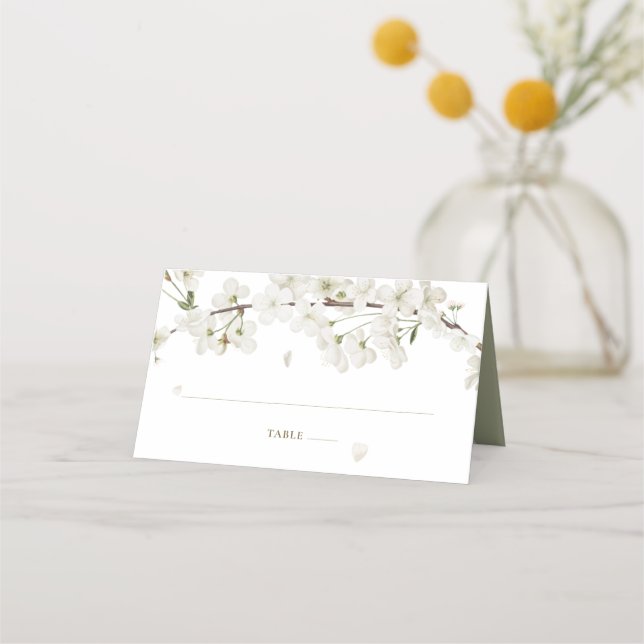 Cartão De Mesa Bonito Floral Weding Branco (Frente)