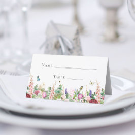 Cartão De Mesa Borboletas Florais Rosa Elegante Roxo