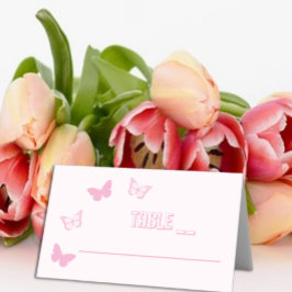 Cartão De Mesa Borboletas Rosa Quinceanera