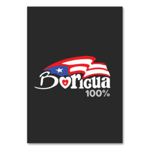 Cartão de Mesa Boricua 100% Porto Rico