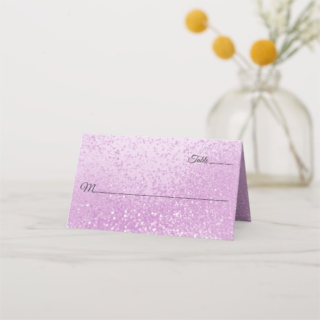 Cartão De Mesa Brilho Rosa Bonito (Frente)