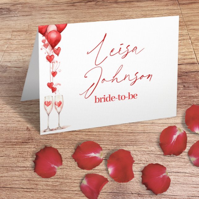 Cartão De Mesa Brinde ao Amor Noiva & Chá de Panela (Criador carregado)