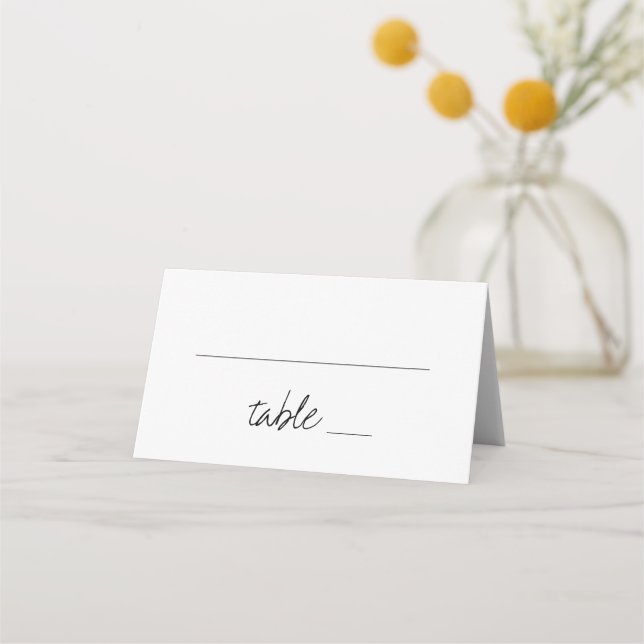 Cartão De Mesa Brittany Elegant Name Table Number Wedding (Frente)
