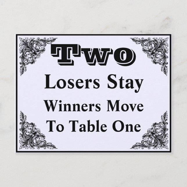 Cartão de Mesa Bunco Vitoriano Elegante #2 (Frente)