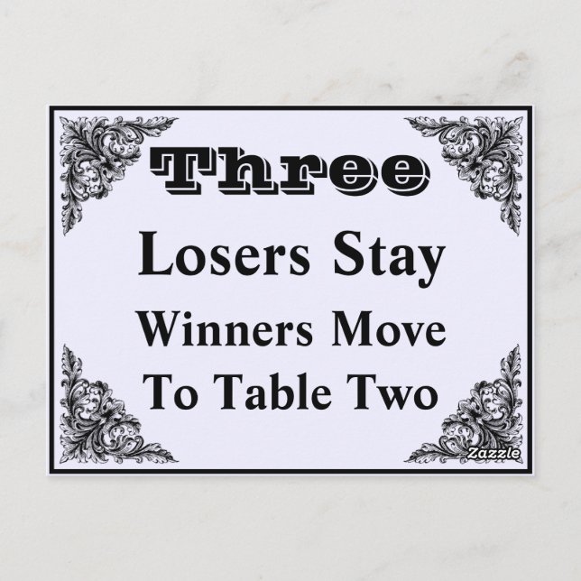 Cartão de Mesa Bunco Vitoriano Elegante #3 (Verso)