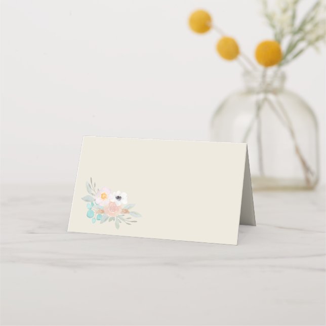 Cartão De Mesa Buquê de aquarela, cartazes (Frente)