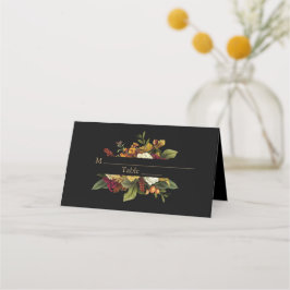 Cartão De Mesa Buquê Floral Rustic Elegance Black