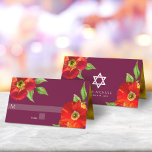 Cartão De Mesa Burgundy Bat Mitzvah Bold Floral Watercolor Modern<br><div class="desc">Nenhuma festa do Bat Mitzvah está completa sem cartões de lugar personalizados. Deixe o seu Bat Mitzvah favorito se orgulhar, se regozijar e celebrar seu marco em seu partido perfeitamente coordenado. Esta sofisticada, chica, atordoante, aquarela floral com o moderno tipo san serif sobrepõe-se a um fundo arbusto. Folha de ouro...</div>