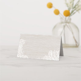 Cartão De Mesa Burlap e Lace