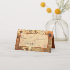Cartão De Mesa Burnt Sienna Boho Floral Elegant Wedding Write-In