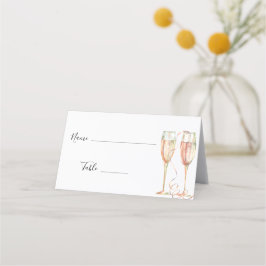 Cartão De Mesa Café da Manhã com Champanhe e Chás de Noiva com Mu