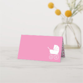 Cartão De Mesa Carruagem Vintage Chá de fraldas - Garota Rosa Ros