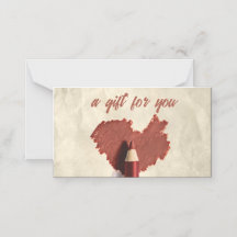 Cartão-presente de Caneta com desenho de coração g