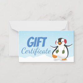 Cartão De Mesa Cartão-presente de inverno de Pinguim Engraçado