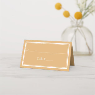 Cartão De Mesa Casamento Amarelo Minimalista de Borda Moderna