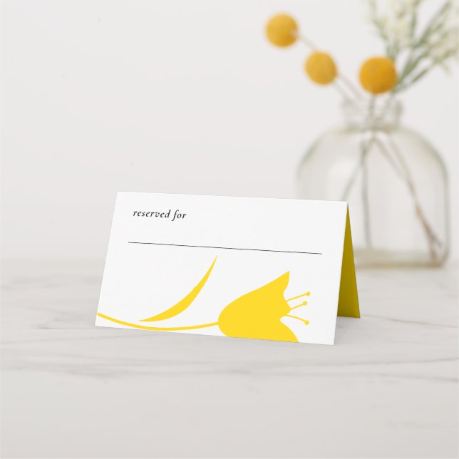 CARTÃO DE MESA CASAMENTO AMARELO MOD TULIP (Frente)
