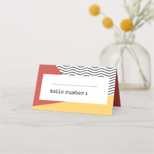 Cartão De Mesa Casamento ao estilo Pop art Memphis dos anos 80