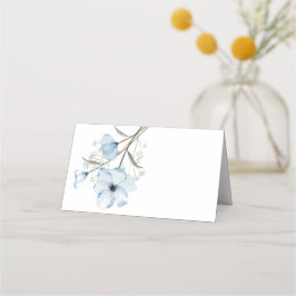 Cartão De Mesa Casamento Azul Poento Chic Moderno e Elegante