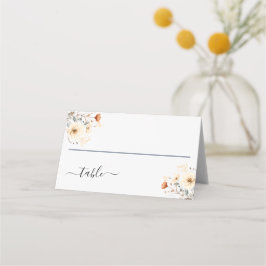 Cartão De Mesa Casamento Boho Wildflowers Bege Terracota