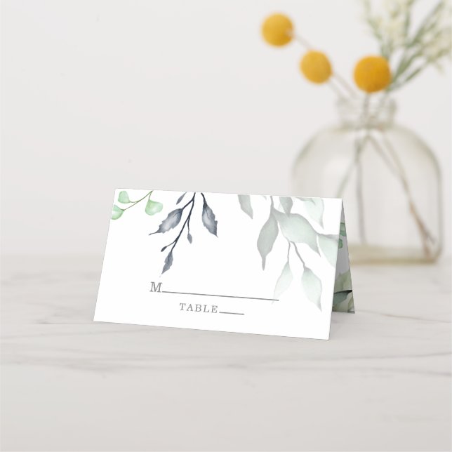 Cartão De Mesa Casamento Botânico Elegante (Frente)