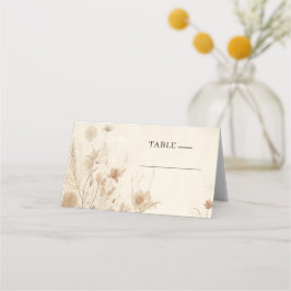 Cartão De Mesa Casamento Botânico Floral Delicado Vintage Boho
