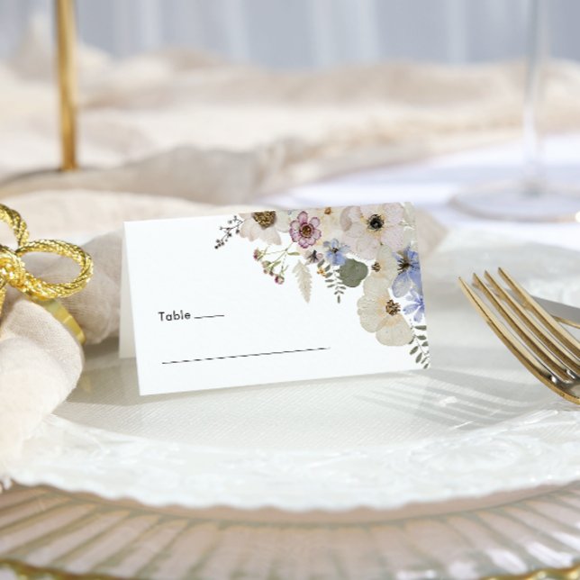 Cartão De Mesa Casamento Botânico Floral Moderno (Modern Floral Botanical Wedding Place Card by Painted Paperie
)