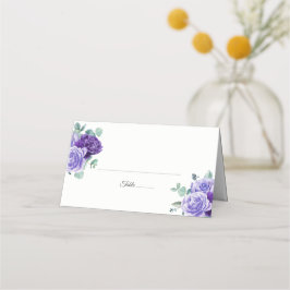 Cartão De Mesa Casamento Botânico Roxo Bloom Eucalyptus