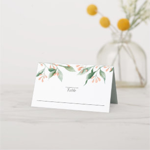 Cartão De Mesa Casamento Botânico Simples Elegante