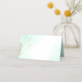 Cartão De Mesa Casamento Brilhante Verde Menta Botânico DIY