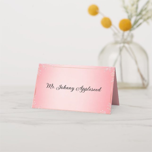 Cartão De Mesa Casamento Bubblegum Blush  (Frente)